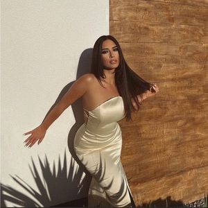 NWT Zara Satin Effect Midi Dress